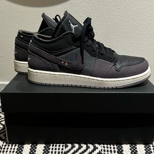 NIKE AIR JORDAN 1 LOW sail grey black total orange se craft, youth 6 wmns 7.5